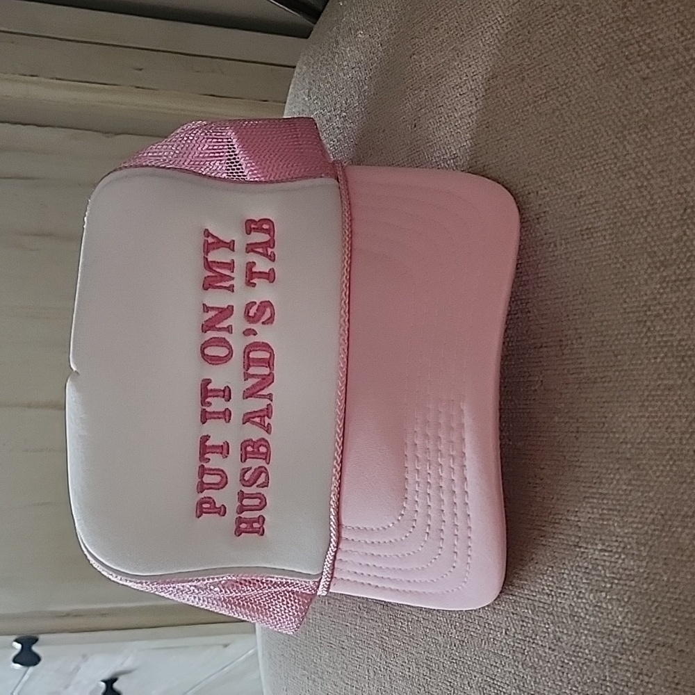 Trucker Hat Never Worn "Put It On My Husband's Tab" Smoke Free Home Adjustable